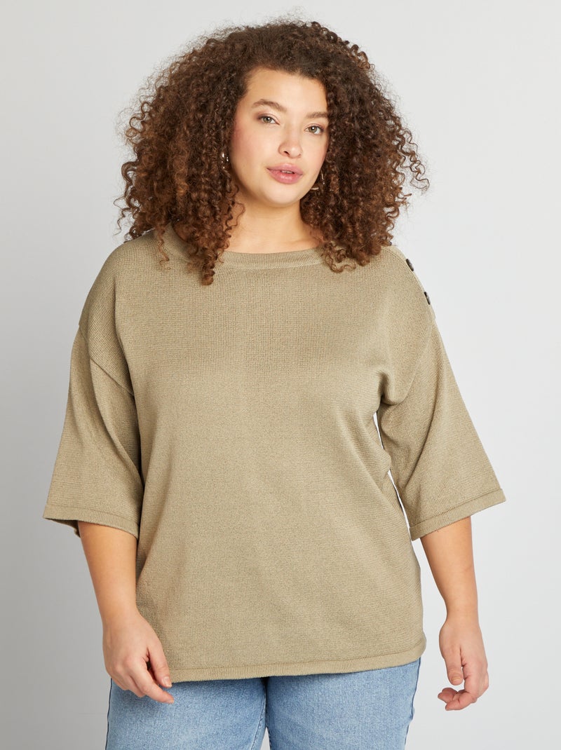 Pull manches 3/4 Vert - Kiabi