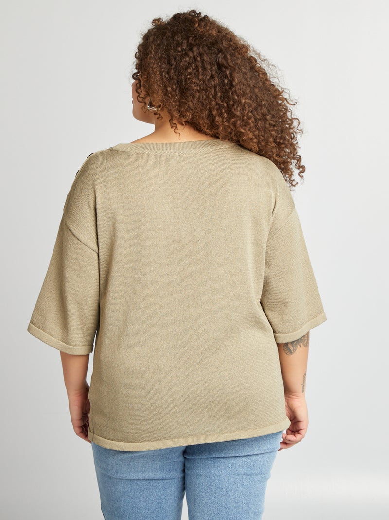 Pull manches 3/4 Vert - Kiabi