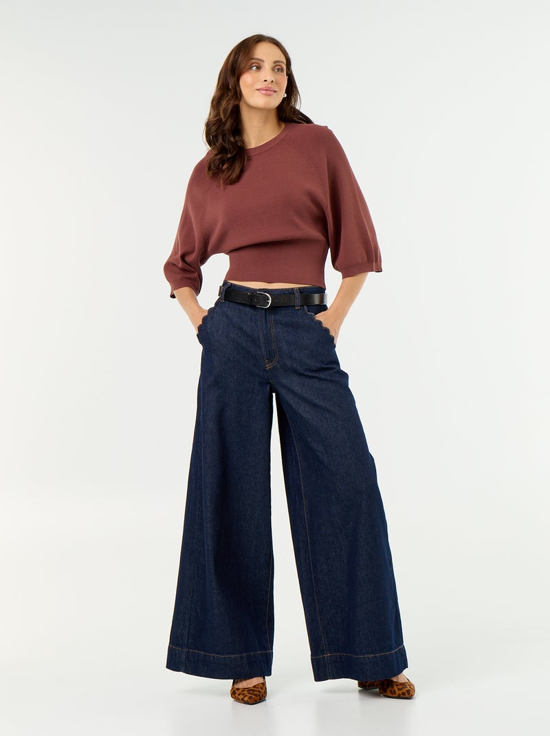 Pull manches courtes 3/4 Terracotta - Kiabi