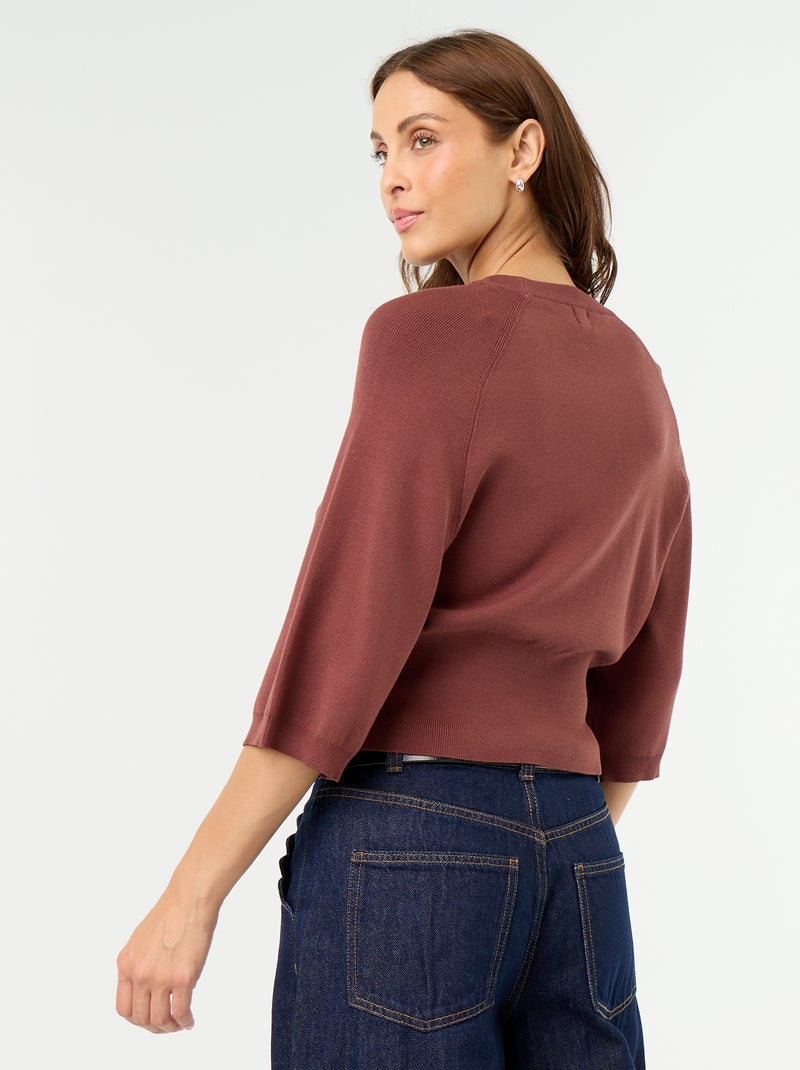 Pull manches courtes 3/4 Terracotta - Kiabi