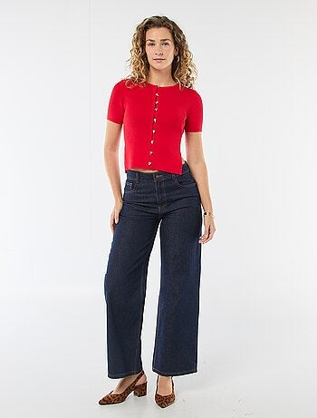 Pull manches courtes avec boutons fantaisie