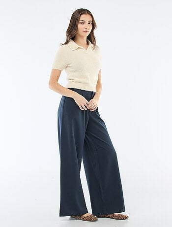 Pull manches courtes maille poilue