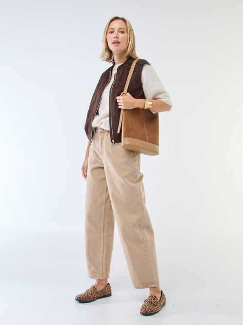 Pull manches courtes uni en mohair - Kiabi