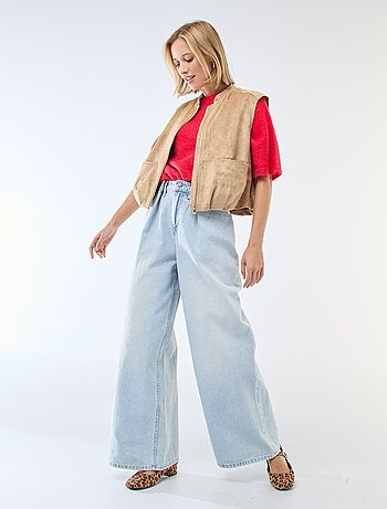 Pull manches courtes uni en mohair