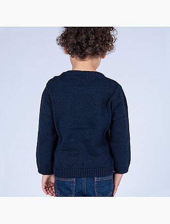 Pull marin enfant 'Breizh Océan', Pull en coton épais garçon ou fille