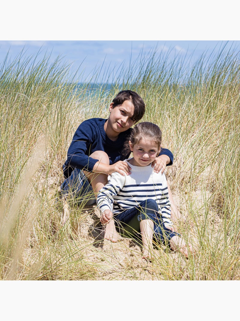 Pull marin enfant 'Breizh Océan', Pull en coton épais garçon ou fille Bleu marine - Kiabi