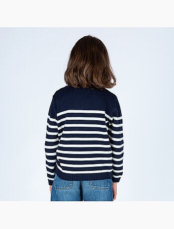 Pull marin enfant 'Breizh Océan', Pull en coton épais garçon ou fille