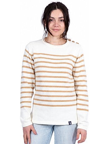Pull marin femme rayé ou uni 'breizh océan', pull femme hiver