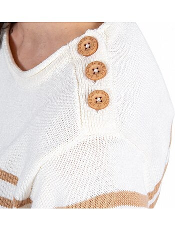 Pull marin femme rayé ou uni 'breizh océan', pull femme hiver