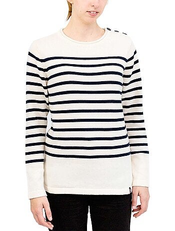 Pull marin femme rayé ou uni 'breizh océan', pull femme hiver