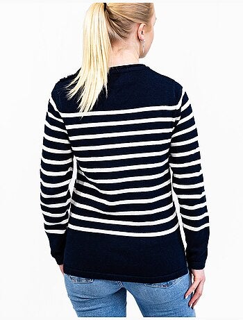 Pull marin femme rayé ou uni 'breizh océan', pull femme hiver