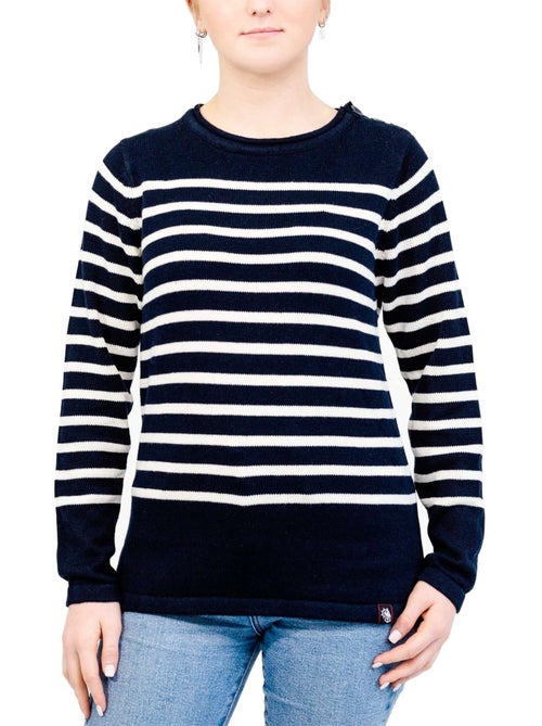 Pull marin femme rayé ou uni 'breizh océan', pull femme hiver - Kiabi