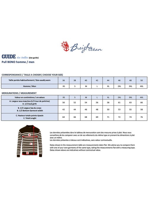 Pull marin homme rayé ou uni 'breizh océan', pull homme hiver - Kiabi