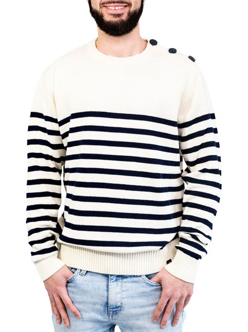 Pull marin homme rayé ou uni 'breizh océan', pull homme hiver - Kiabi