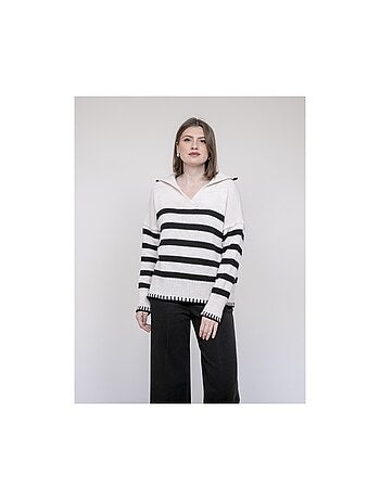 Pull marinière col polo kovane