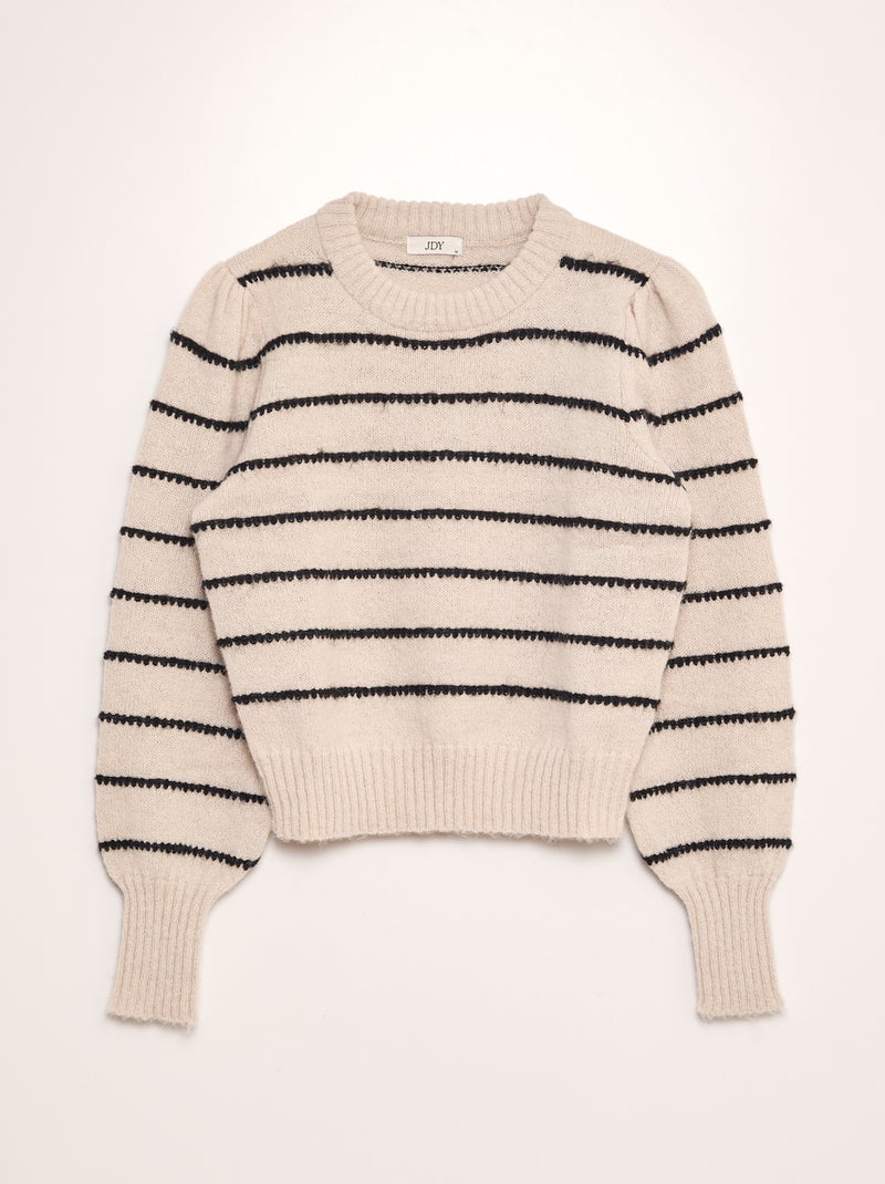 Pull marinière 'JDY' Beige/bleu - Kiabi