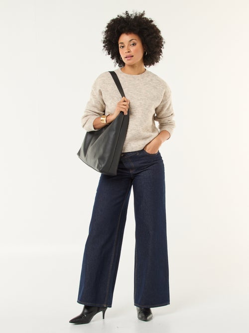 Pull matière douce col rond - Kiabi