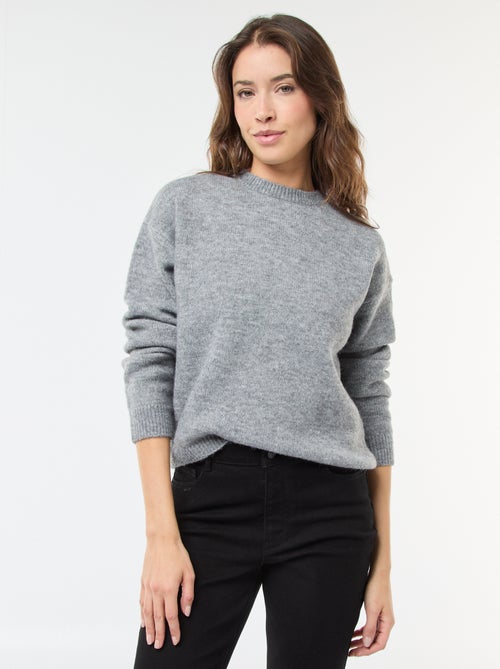Pull matière douce col rond - Kiabi