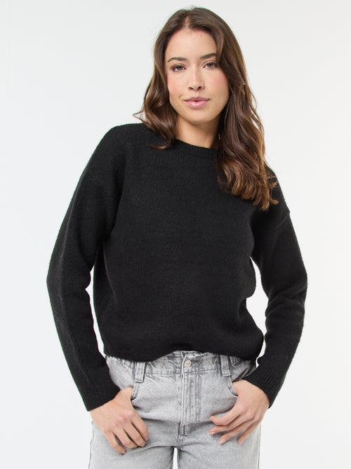 Pull matière douce col rond - Kiabi
