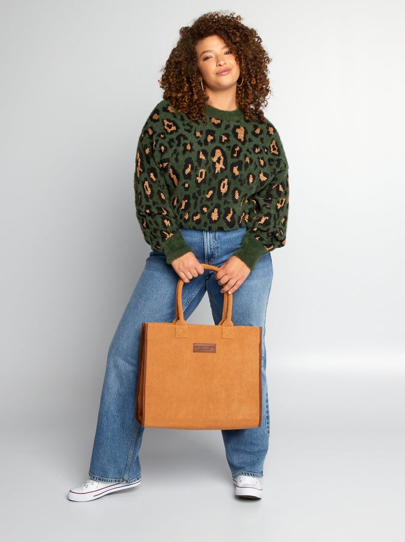 Pull motif 'léopard' Vert - Kiabi