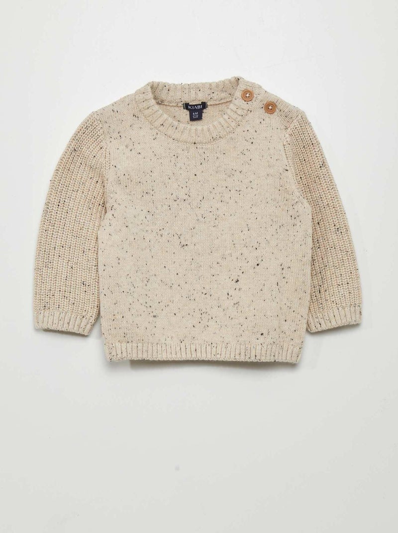Pull moucheté Beige - Kiabi