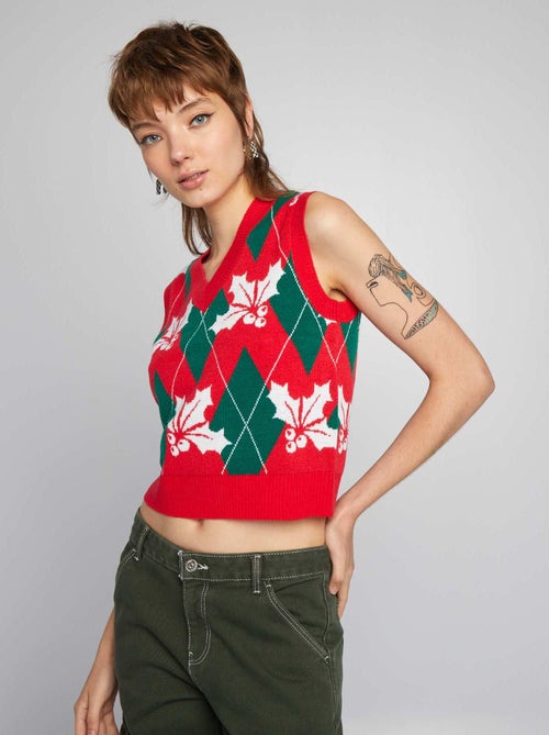 Pull Noël sans manches - Kiabi