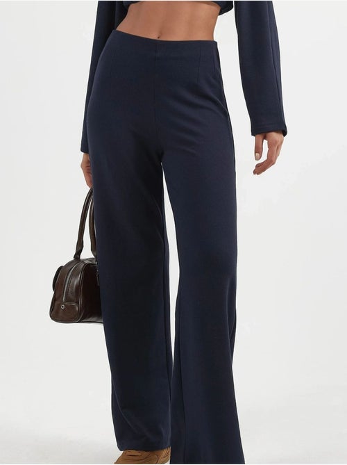 Pull-on broek met hoge taille en rechte pijpen busem - Kiabi