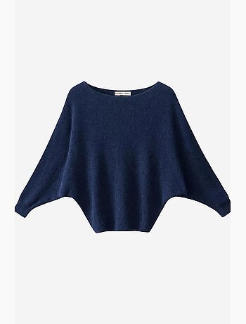 Pull oversize à col bateau en maille côtelée mixray