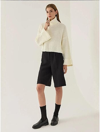 Pull oversize à col montant