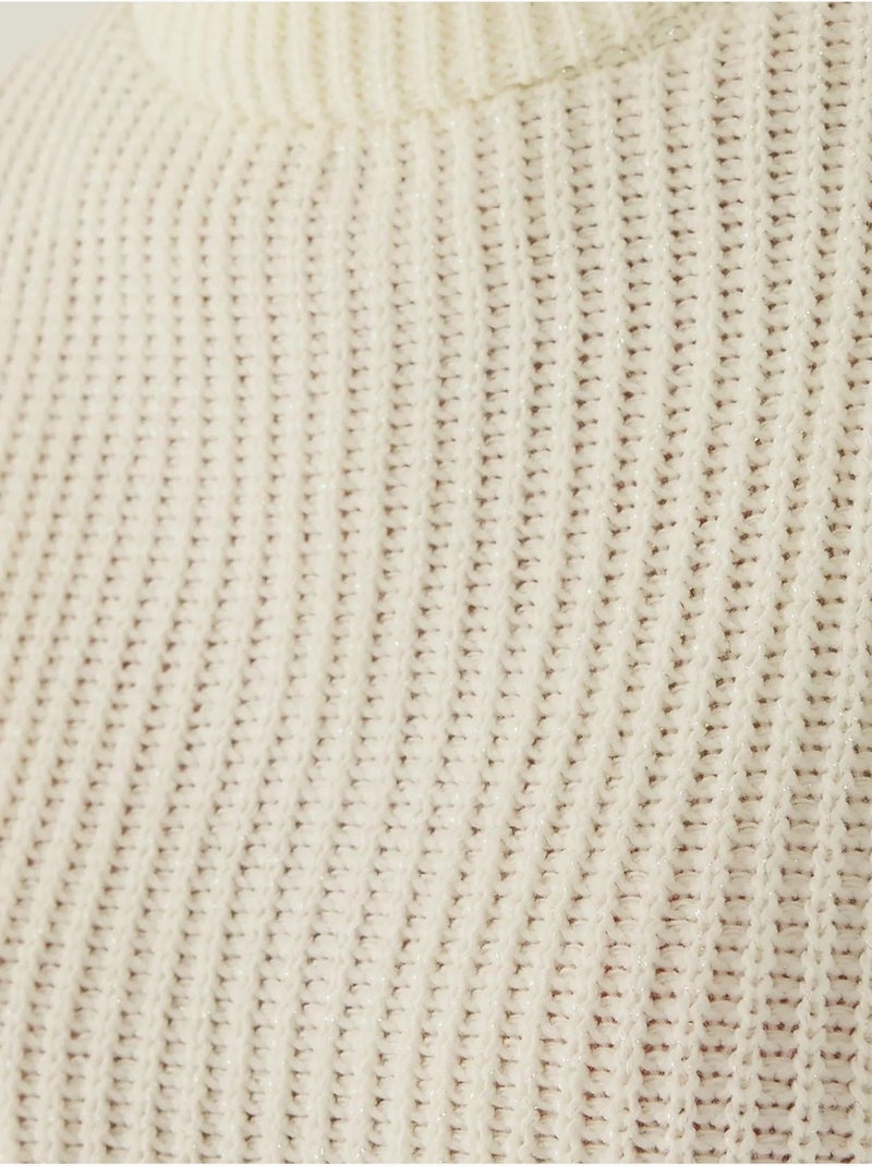 Pull oversize à col montant Blanc - Kiabi
