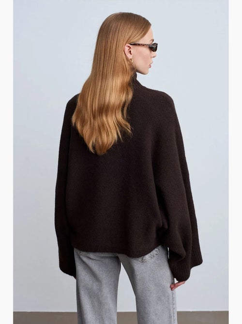 Pull oversize à col roulé côtelé dilvin - Kiabi