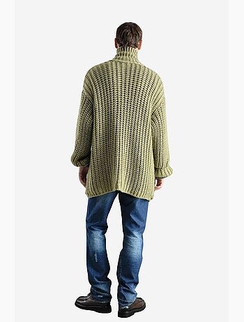 Pull oversize en maille côtelée à col roulé court giesto