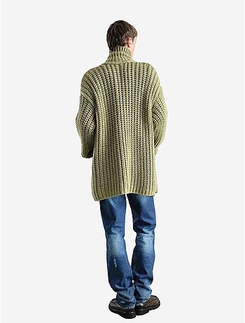 Pull oversize en maille côtelée à col roulé court giesto