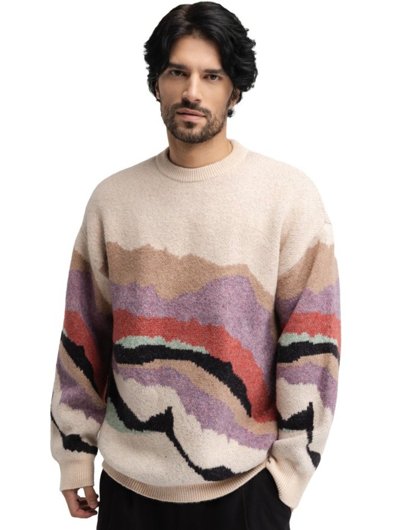 Pull oversize en maille homme homme burano transformation Multicolore - Kiabi