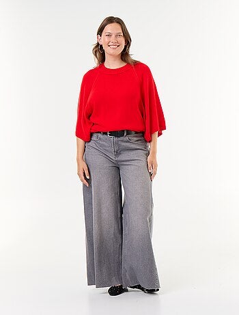 Pull oversize en maille manches courtes