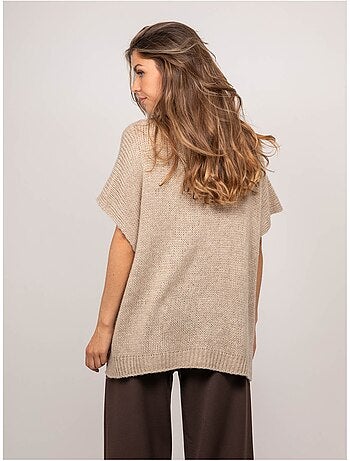Pull oversize manches courtes grosse maille kireve
