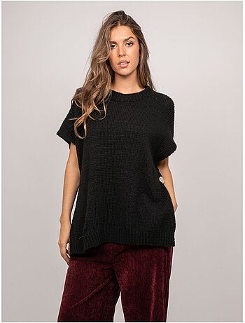 Pull oversize manches courtes grosse maille kireve