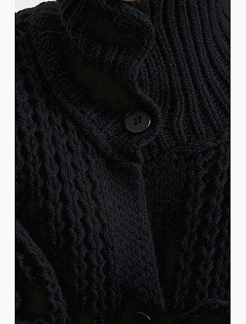 Pull oversize texturé à col roulé avec fermeture boutonnée giesto