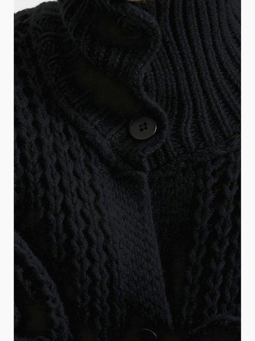 Pull oversize texturé à col roulé avec fermeture boutonnée giesto - Kiabi