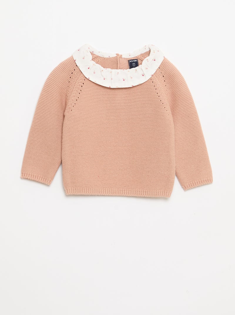 Pull point mousse avec col claudine Blanc - Kiabi