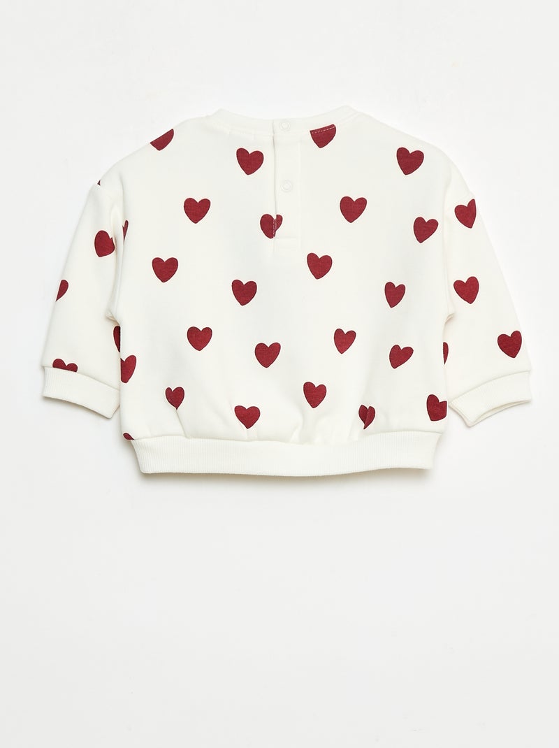 Pull polaire à motif Blanc - Kiabi