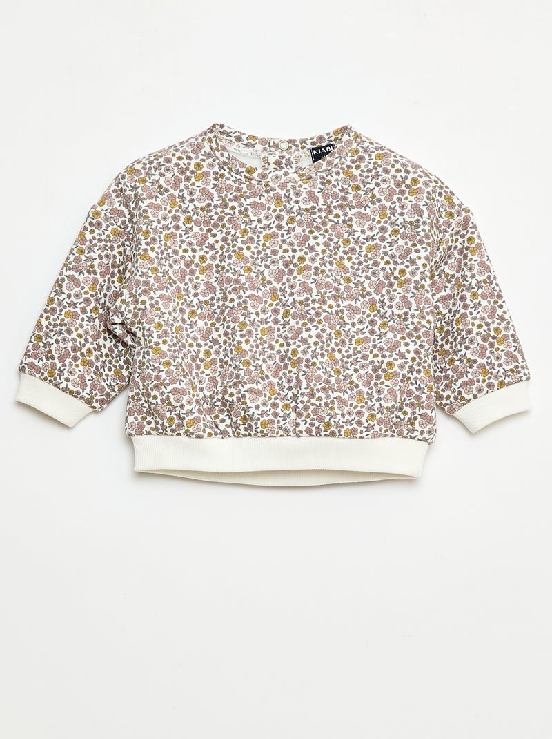 Pull polaire à motif Blanc - Kiabi