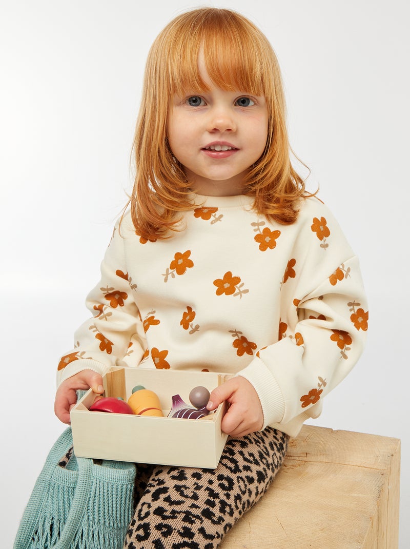 Pull polaire à motif Blanc Bébé fille Kiabi - Main Image