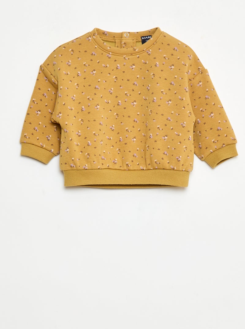 Pull polaire à motif Jaune - Kiabi