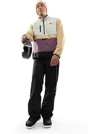 Pull polaire demi-zip homme homme vinicunca olive