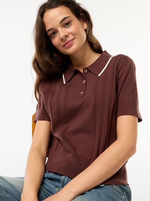 Pull polo en maille - Kiabi