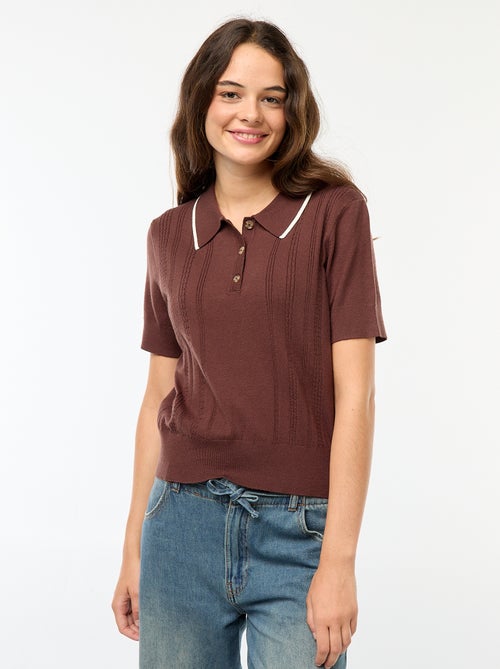 Pull polo en maille - Kiabi