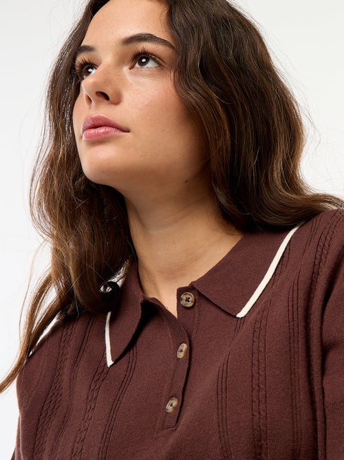 Pull polo en maille - Kiabi