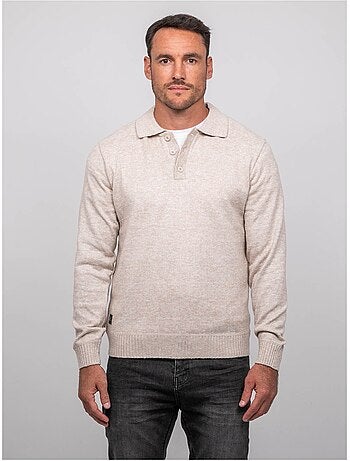 Pull polo maille douce chinée lubacat