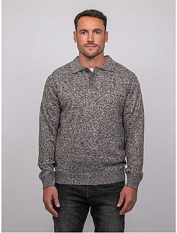 Pull polo maille douce chinée lubacat